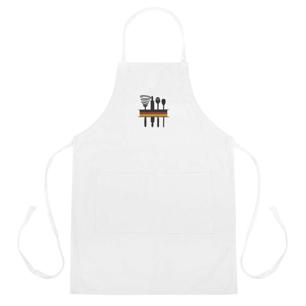 Just Like Oma Embroidered Apron - White