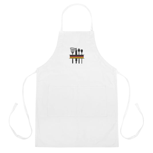 Just Like Oma Embroidered Apron - White