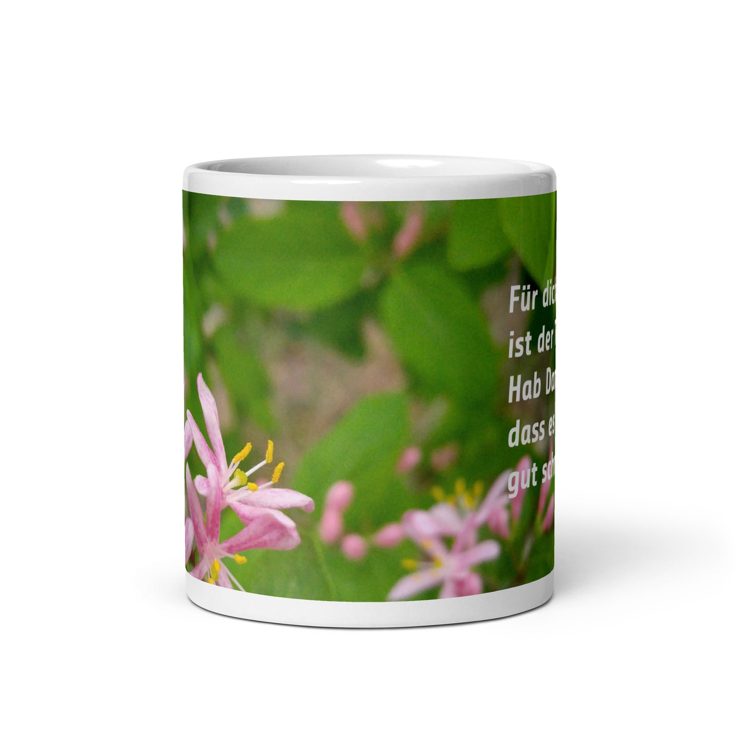 Honeysuckle Mug with German Prayer